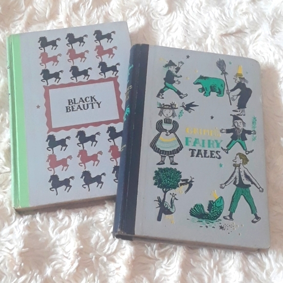 Junior Deluxe Editions Other - Two Vintage 1950's Books BLACK BEAUTY &  Grimm Brothers